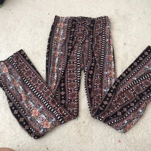 Pink and black flare pants